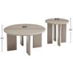 ΣΕΤ 2 ΤΡΑΠΕΖΙΑ ΣΑΛΟΝΙΟΥ FLIX HM18452.05 MDF ΣΕ GLOSSY TAUPE Φ80 & Φ50εκ - Image 2