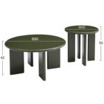 ΣΕΤ 2 ΤΡΑΠΕΖΙΑ ΣΑΛΟΝΙΟΥ FLIX HM18452.07 MDF ΣΕ GLOSSY ΠΡΑΣΙΝΟ Φ80 & Φ50εκ - Image 2