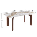 ΤΡΑΠΕΖΙ DALLE HM18479.01 MDF TOP ΟΨΗ ΜΑΡΜΑΡΟΥ-ΜΕΤΑΛ.ΠΟΔΙΑ ΚΑΡΥΔΙ 180x90x76Υεκ - Image 2