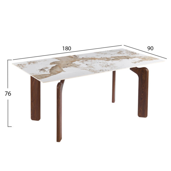 ΤΡΑΠΕΖΙ DALLE HM18479.01 MDF TOP ΟΨΗ ΜΑΡΜΑΡΟΥ-ΜΕΤΑΛ.ΠΟΔΙΑ ΚΑΡΥΔΙ 180x90x76Υεκ - Image 2
