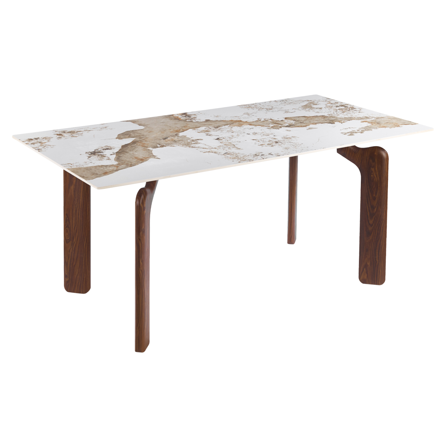 HM18479.01 ΤΡΑΠΕΖΙ DALLE HM18479.01 MDF TOP ΟΨΗ ΜΑΡΜΑΡΟΥ-ΜΕΤΑΛ.ΠΟΔΙΑ ΚΑΡΥΔΙ 180x90x76Υεκ - Image 1