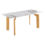 ΤΡΑΠΕΖΙ DALLE HM18479.02 MDF TOP ΟΨΗ ΜΑΡΜΑΡΟΥ-ΜΕΤΑΛ.ΠΟΔΙΑ OΨΗ ΦΥΣΙΚΟΥ ΞΥΛΟΥ 180x90x76Υεκ