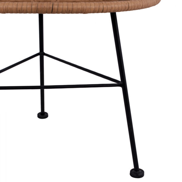 ΤΡΑΠΕΖΙ ΜΕΤΑΛΛΙΚΟ ALLEGRA HM5459 ΜΕ WICKER ΜΠΕΖ ΚΑΙ ΓΥΑΛΙ Φ45Χ46Υεκ. - Image 5