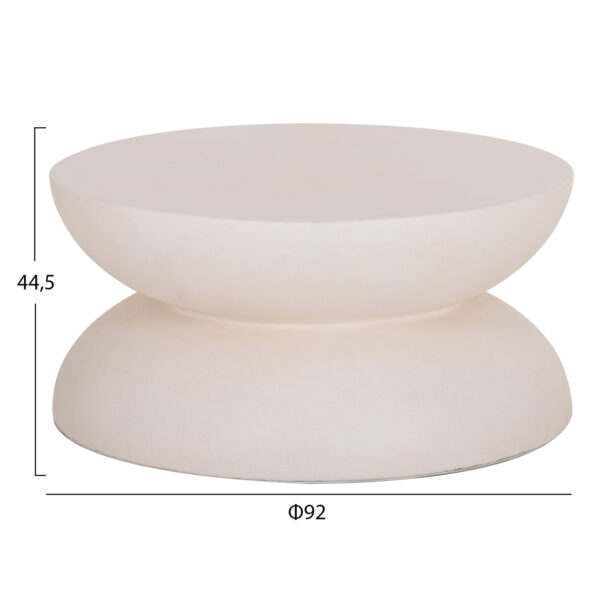 ΤΡΑΠΕΖΙ ΣΑΛΟΝΙΟΥ ANNA HM18158.02 FIBER CEMENT ΣΕ ΛΕΥΚΟ--Φ92x44.5Υεκ - Image 2