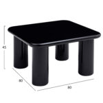 ΤΡΑΠΕΖΙ ΣΑΛΟΝΙΟΥ SOLNA HM18453.02 MDF ΣΕ GLOSSY ΜΑΥΡΟ 80x80x45Υεκ - Image 2