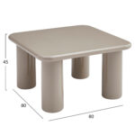 ΤΡΑΠΕΖΙ ΣΑΛΟΝΙΟΥ SOLNA HM18453.05 MDF ΣΕ GLOSSY TAUPE 80x80x45Υεκ - Image 2