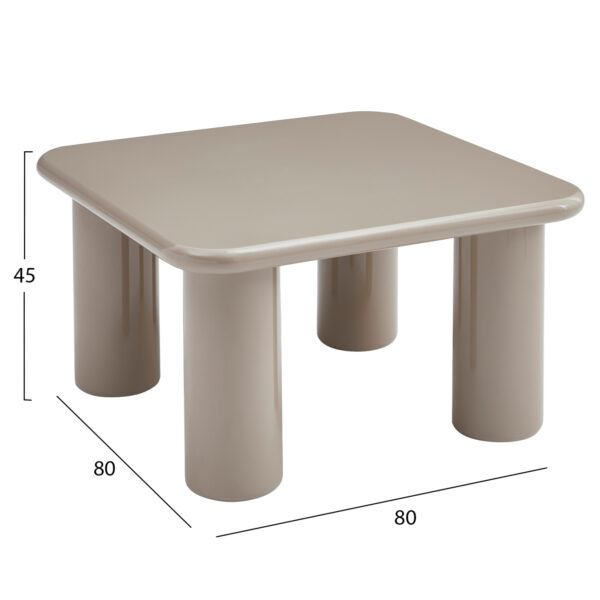 ΤΡΑΠΕΖΙ ΣΑΛΟΝΙΟΥ SOLNA HM18453.05 MDF ΣΕ GLOSSY TAUPE 80x80x45Υεκ - Image 2