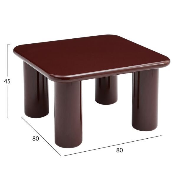 ΤΡΑΠΕΖΙ ΣΑΛΟΝΙΟΥ SOLNA HM18453.06 MDF ΣΕ GLOSSY ΚΟΚΚΙΝΟ 80x80x45Υεκ - Image 2