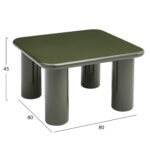 ΤΡΑΠΕΖΙ ΣΑΛΟΝΙΟΥ SOLNA HM18453.07 MDF ΣΕ GLOSSY ΠΡΑΣΙΝΟ 80x80x45Υεκ - Image 2