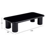 ΤΡΑΠΕΖΙ ΣΑΛΟΝΙΟΥ SOLNA HM18454.02 MDF ΣΕ GLOSSY ΜΑΥΡΟ 120x60x31Υεκ - Image 2