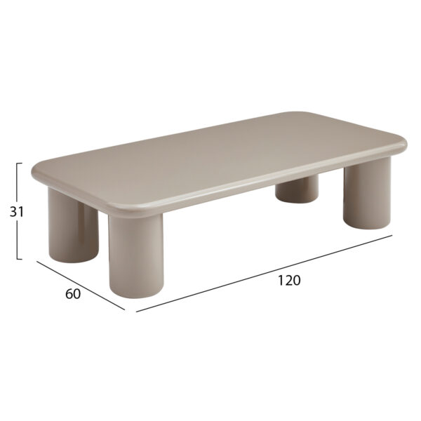 ΤΡΑΠΕΖΙ ΣΑΛΟΝΙΟΥ SOLNA HM18454.05 MDF ΣΕ GLOSSY TAUPE (ΑΝΟΙΧΤΟ ΓΚΡΙ) 120x60x31Υεκ - Image 2