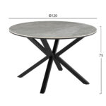ΤΡΑΠΕΖΙ ΤΡΑΠΕΖΑΡΙΑΣ ΣΤΡΟΓΓΥΛΟ ERAGON HM18460.03 SINT. STONE ΣΕ ΓΚΡΙ ΜΑΡΜΑΡΟ Φ120x75Υεκ - Image 2