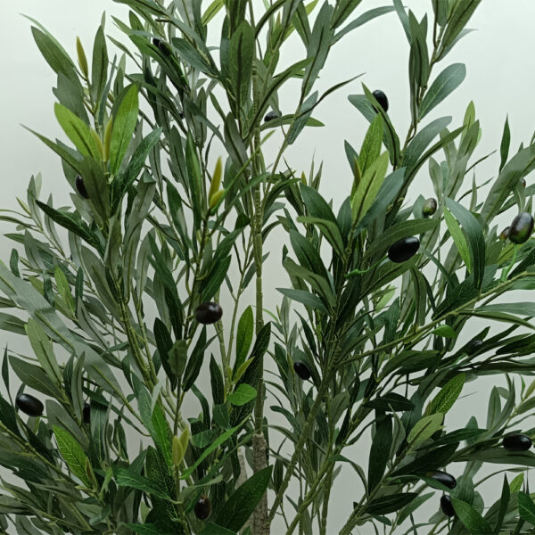 OLIVE TREE ΔΕΝΤΡΟ ΤΕΧΝΗΤΟ ΣΕ ΓΛΑΣΤΡΑ 180cm ΥΦΑΣΜΑ ΠΡΑΣΙΝΟ PVC 031321 - Image 2
