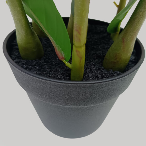 ZAMIA ΦΥΤΟ ΤΕΧΝΗΤΟ ΣΕ ΓΛΑΣΤΡΑ 95cm ΥΦΑΣΜΑ ΠΡΑΣΙΝΟ PVC 031326 - Image 4