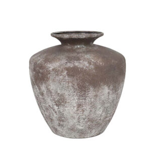 DIROS ΒΑΖΟ 25x25x26cm ΜΕΤΑΛΛΟ ΚΑΦΕ ΛΕΥΚΟ 031649