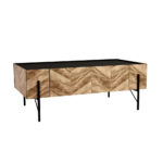 PARKE COFFEE TABLE ΜΑΥΡΟ ΦΥΣΙΚΟ ΜΕ PATTERN ΜΑΥΡΟ 120x63x45cm 04-0513