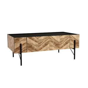 PARKE COFFEE TABLE ΜΑΥΡΟ ΦΥΣΙΚΟ ΜΕ PATTERN ΜΑΥΡΟ 120x63x45cm 04-0513
