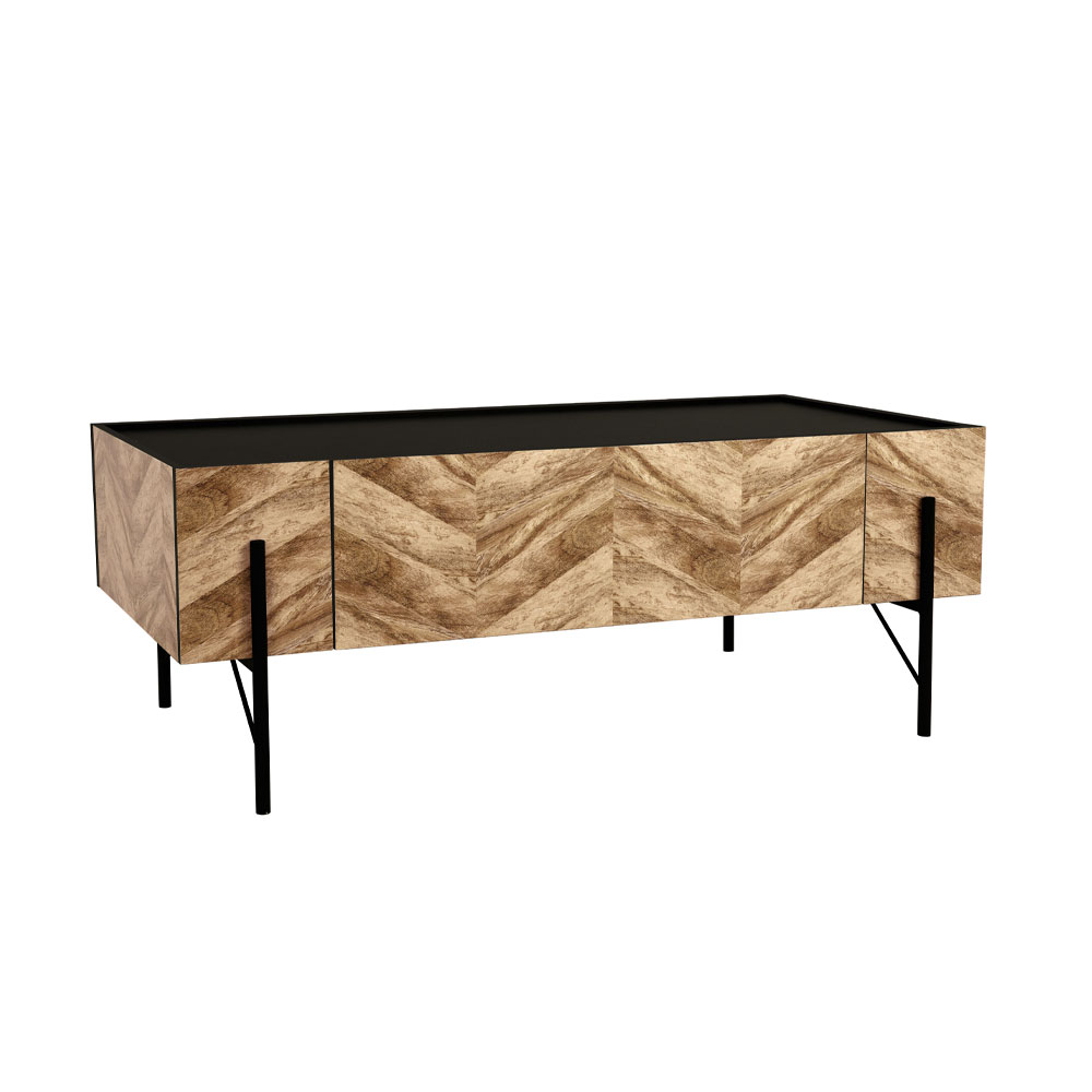 04-0513-aNxgf-first-_1 PARKE COFFEE TABLE ΜΑΥΡΟ ΦΥΣΙΚΟ ΜΕ PATTERN ΜΑΥΡΟ 120x63x45cm 04-0513 - Image 1