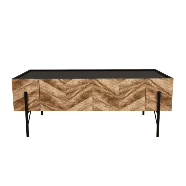 PARKE COFFEE TABLE ΜΑΥΡΟ ΦΥΣΙΚΟ ΜΕ PATTERN ΜΑΥΡΟ 120x63x45cm 04-0513 - Image 2