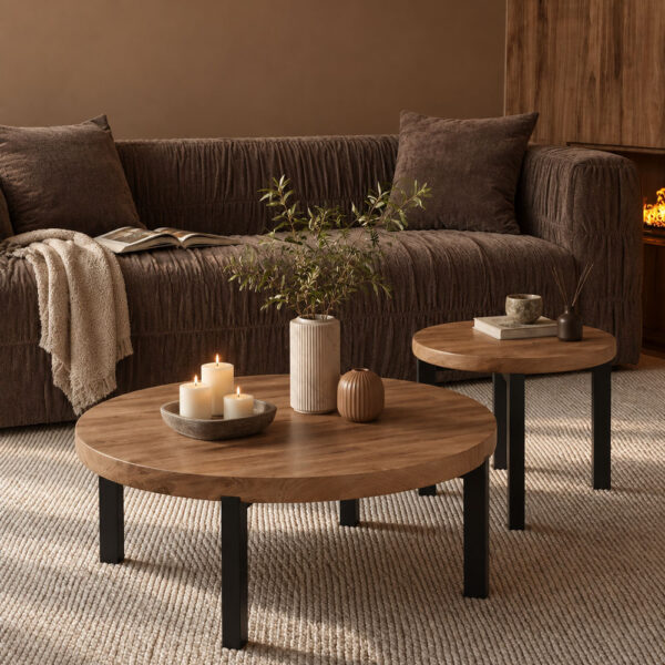 BOBBA SIDE TABLE SONOMA ΜΑΥΡΟ 60x60x55cm 04-1431 - Image 2