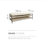 CRUDO TV STAND SONOMA DECAPE 130x39.5x48cm 05-0428 - Image 2