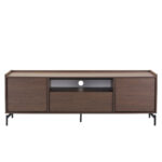 TOBAC TV STAND 2ΠΟΡΤΕΣ 1ΣΥΡΤΑΡΙ ΚΑΡΥΔΙ ΣΚΟΥΡΟ 180x39x62cm 08-0027 - Image 3