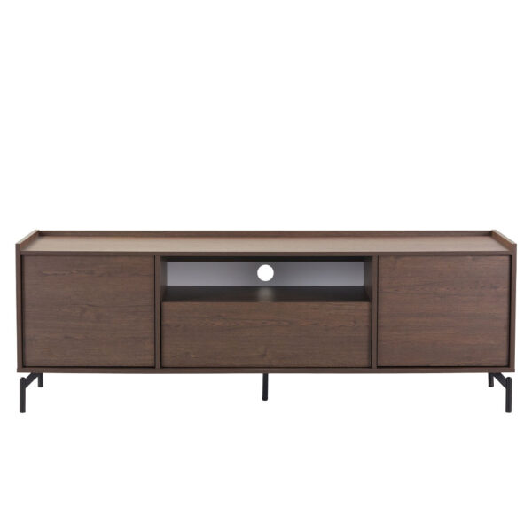 TOBAC TV STAND 2ΠΟΡΤΕΣ 1ΣΥΡΤΑΡΙ ΚΑΡΥΔΙ ΣΚΟΥΡΟ 180x39x62cm 08-0027 - Image 3