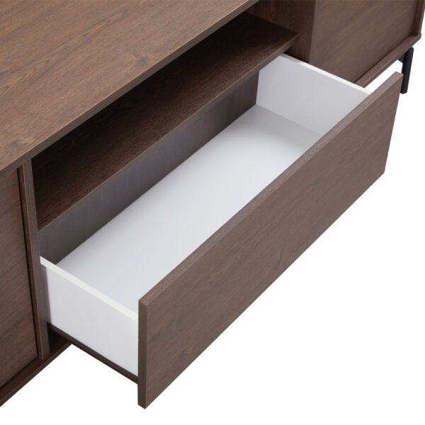 TOBAC TV STAND 2ΠΟΡΤΕΣ 1ΣΥΡΤΑΡΙ ΚΑΡΥΔΙ ΣΚΟΥΡΟ 180x39x62cm 08-0027 - Image 4
