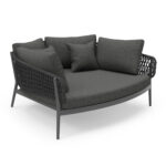 DAYBED 2ΘΕΣΙΟ ΣΕΙΡΑ CAMELLIA HM6217.01 ΣΚΟΥΡΟ ΓΚΡΙ ΑΛΟΥΜΙΝΙΟ-P.E.ΣΧΟΙΝΙ-OLEFIN 164x144x70Υεκ.