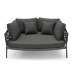 DAYBED 2ΘΕΣΙΟ ΣΕΙΡΑ CAMELLIA HM6217.01 ΣΚΟΥΡΟ ΓΚΡΙ ΑΛΟΥΜΙΝΙΟ-P.E.ΣΧΟΙΝΙ-OLEFIN 164x144x70Υεκ. - Image 4