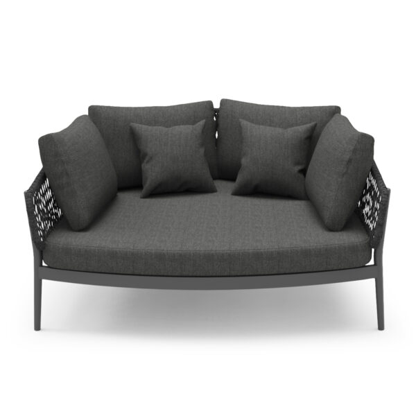 DAYBED 2ΘΕΣΙΟ ΣΕΙΡΑ CAMELLIA HM6217.01 ΣΚΟΥΡΟ ΓΚΡΙ ΑΛΟΥΜΙΝΙΟ-P.E.ΣΧΟΙΝΙ-OLEFIN 164x144x70Υεκ. - Image 4