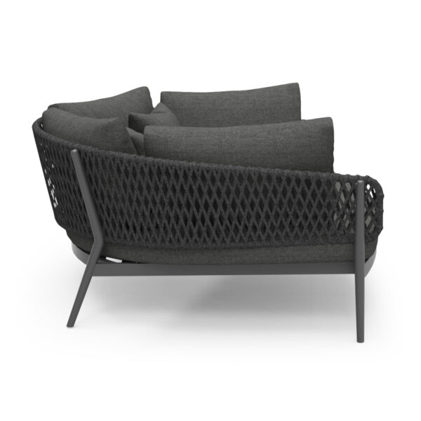 DAYBED 2ΘΕΣΙΟ ΣΕΙΡΑ CAMELLIA HM6217.01 ΣΚΟΥΡΟ ΓΚΡΙ ΑΛΟΥΜΙΝΙΟ-P.E.ΣΧΟΙΝΙ-OLEFIN 164x144x70Υεκ. - Image 5