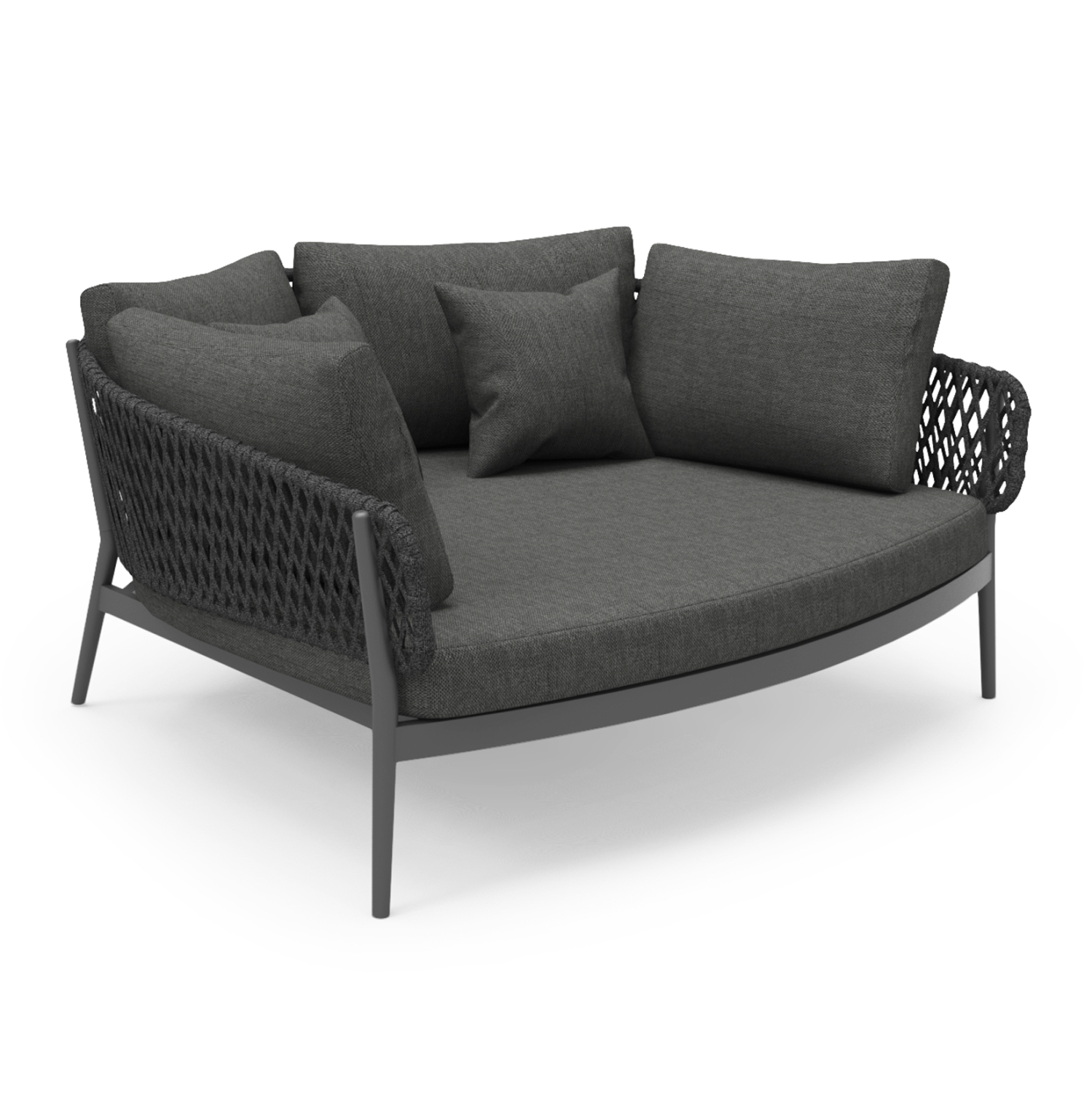 HM6217.01 DAYBED 2ΘΕΣΙΟ ΣΕΙΡΑ CAMELLIA HM6217.01 ΣΚΟΥΡΟ ΓΚΡΙ ΑΛΟΥΜΙΝΙΟ-P.E.ΣΧΟΙΝΙ-OLEFIN 164x144x70Υεκ. - Image 1