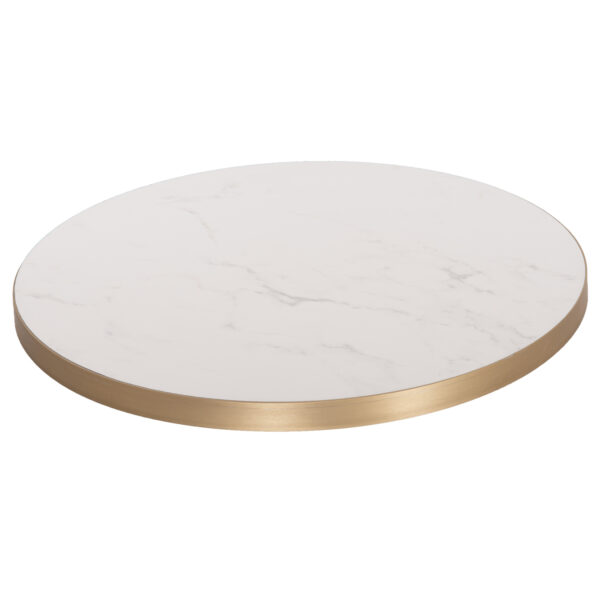 ΕΠΙΦΑΝΕΙΑ ΤΡΑΠΕΖΙΟΥ SINTERED STONE HM6653.12 ΜΕ ΠΛΑΙΣΙΟ ALU ΧΡΥΣΟ Φ70εκ. - Image 3