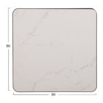 ΕΠΙΦΑΝΕΙΑ ΤΡΑΠΕΖΙΟΥ SINTERED STONE ΤΕΤΡΑΓΩΝΗ HM6655.02 ΠΛΑΙΣΙΟ ALU ΜΑΥΡΟ 80x80εκ. - Image 2