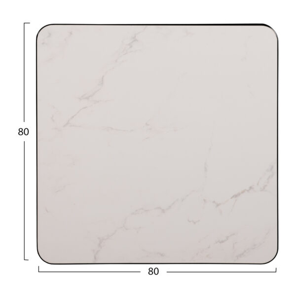 ΕΠΙΦΑΝΕΙΑ ΤΡΑΠΕΖΙΟΥ SINTERED STONE ΤΕΤΡΑΓΩΝΗ HM6655.02 ΠΛΑΙΣΙΟ ALU ΜΑΥΡΟ 80x80εκ. - Image 2