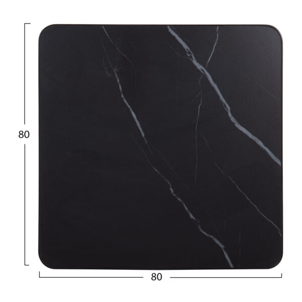 ΕΠΙΦΑΝΕΙΑ ΤΡΑΠΕΖΙΟΥ SINTERED STONE ΤΕΤΡΑΓΩΝΗ HM6655.03 ΠΛΑΙΣΙΟ ALU ΜΑΥΡΟ 80x80εκ. - Image 2