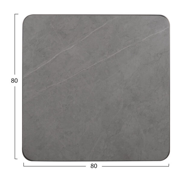 ΕΠΙΦΑΝΕΙΑ ΤΡΑΠΕΖΙΟΥ SINTERED STONE ΤΕΤΡΑΓΩΝΗ HM6655.05 ΠΛΑΙΣΙΟ ALU ΓΚΡΙ 80x80εκ. - Image 2