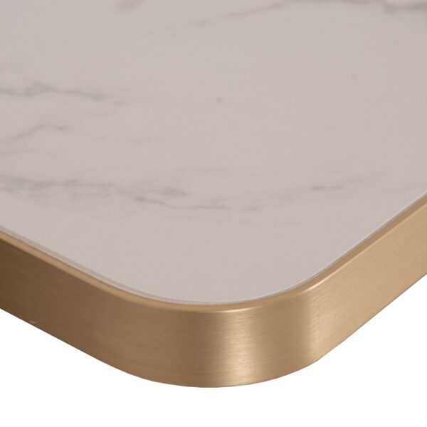 ΕΠΙΦΑΝΕΙΑ ΤΡΑΠΕΖΙΟΥ SINTERED STONE ΤΕΤΡΑΓΩΝΗ HM6655.12 ΠΛΑΙΣΙΟ ALU ΧΡΥΣΟ 80x80εκ. - Image 4