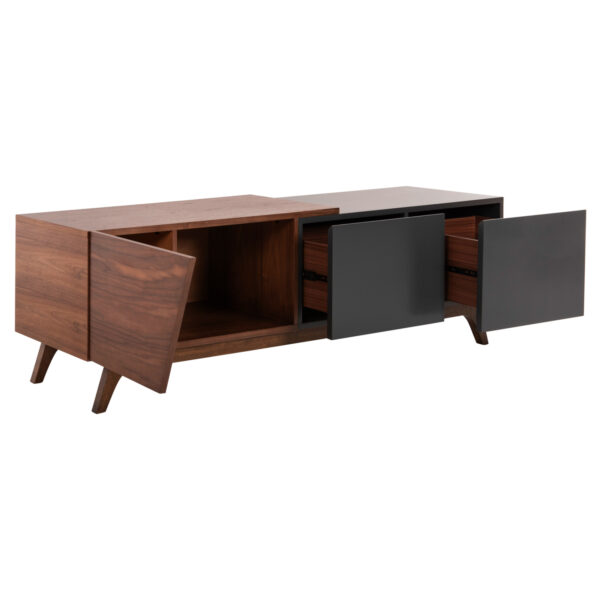 ΕΠΙΠΛΟ ΤΗΛΕΟΡΑΣΗΣ HUDSON HM9748 MDF ΚΑΠΛΑΜΑΣ ΚΑΡΥΔΙΑΣ ΚΑΡΥΔΙ&ΣΚΟΥΡΟ ΓΚΡΙ 180x40x50Υ - Image 3