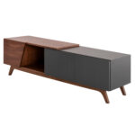 ΕΠΙΠΛΟ ΤΗΛΕΟΡΑΣΗΣ HUDSON HM9748 MDF ΚΑΠΛΑΜΑΣ ΚΑΡΥΔΙΑΣ ΚΑΡΥΔΙ&ΣΚΟΥΡΟ ΓΚΡΙ 180x40x50Υ - Image 6