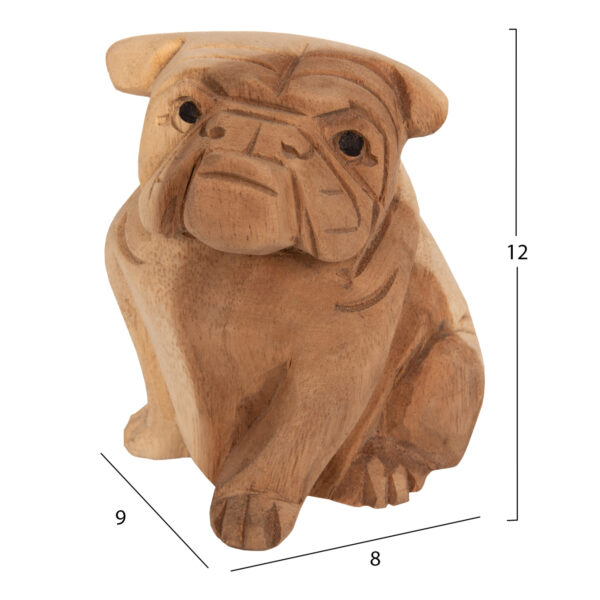 ΕΠΙΤΡΑΠΕΖΙΟ ΔΙΑΚΟΣΜΗΤΙΚΟ DOZER BULLDOG ΞΥΛΟ SUAR ΣΕ ΦΥΣΙΚΟ ΧΡΩΜΑ HM7923 9x8x12Y εκ. - Image 2