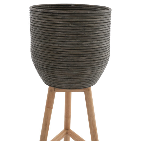 ΓΛΑΣΤΡΑ ΑΠΟ RATTAN ΚΑΙ BAMBOO HM7724 36Χ35Χ95Yεκ.ΦΥΣΙΚΟ - ΠΡΑΣΙΝΟ - Image 3