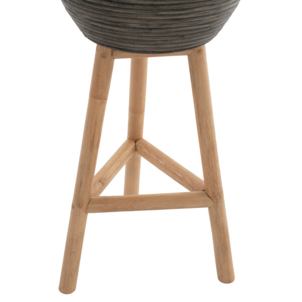 ΓΛΑΣΤΡΑ ΑΠΟ RATTAN ΚΑΙ BAMBOO HM7724 36Χ35Χ95Yεκ.ΦΥΣΙΚΟ - ΠΡΑΣΙΝΟ - Image 4