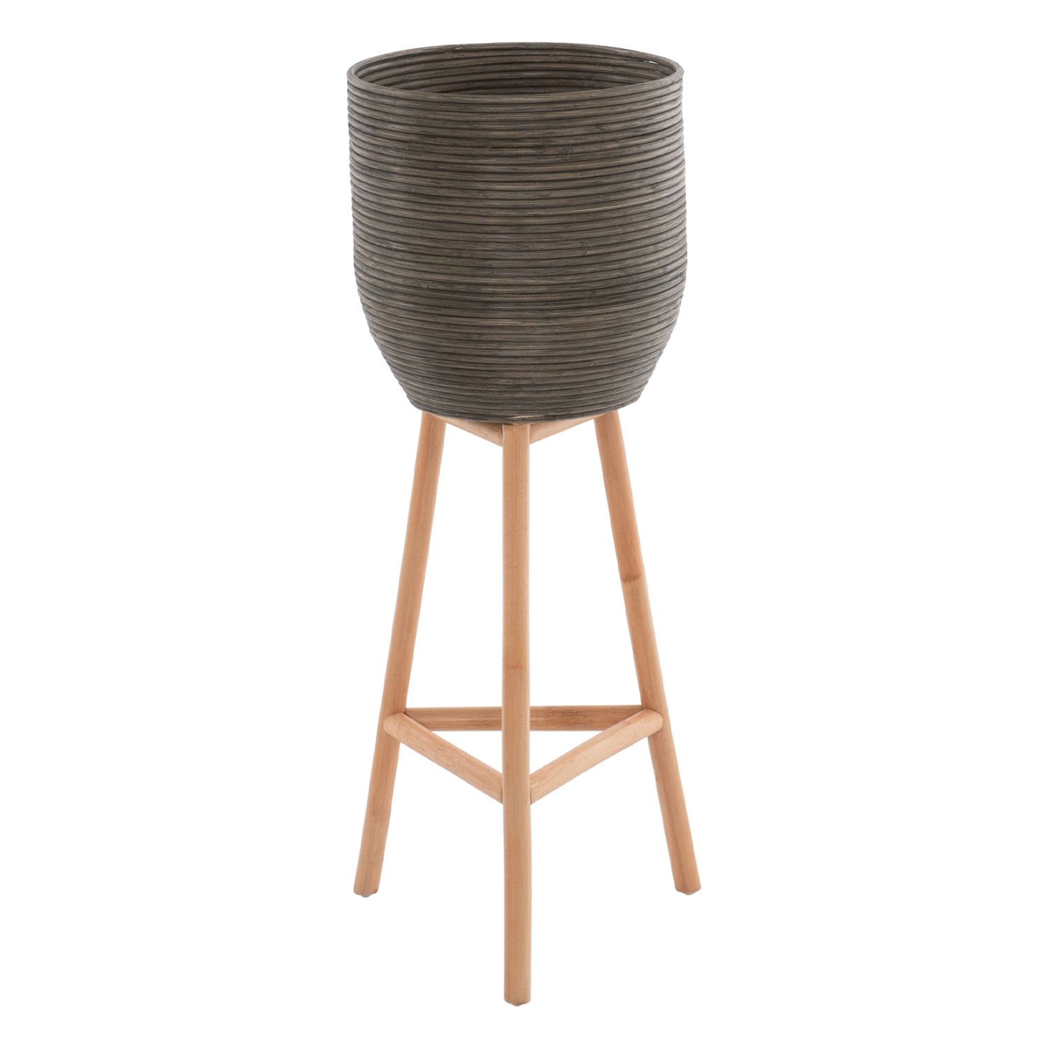 HM7724 ΓΛΑΣΤΡΑ ΑΠΟ RATTAN ΚΑΙ BAMBOO HM7724 36Χ35Χ95Yεκ.ΦΥΣΙΚΟ - ΠΡΑΣΙΝΟ - Image 1