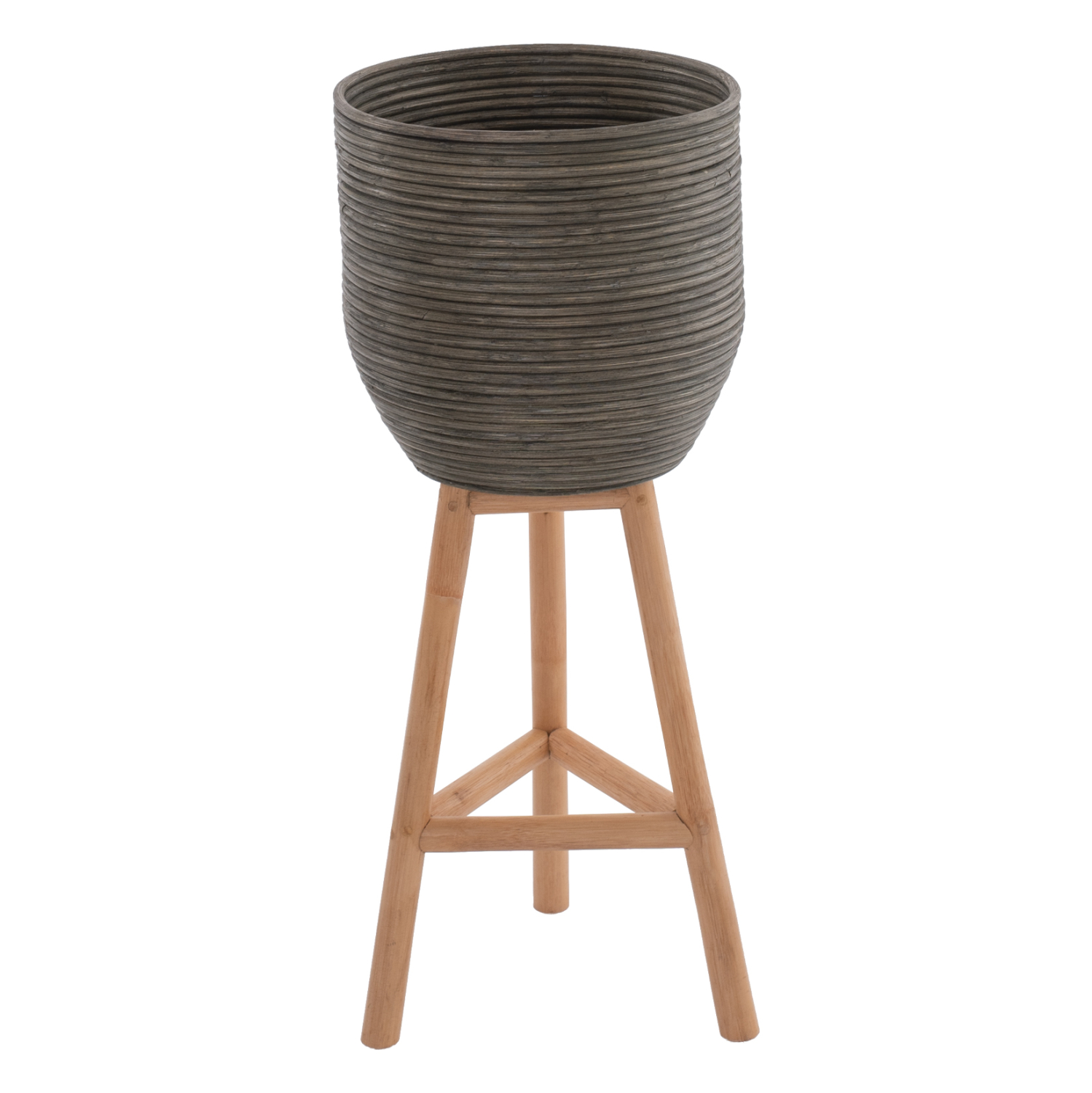 HM7815 ΓΛΑΣΤΡΑ ΑΠΟ RATTAN ΚΑΙ BAMBOO HM7815 31x30x80Yεκ. ΦΥΣΙΚΟ - ΠΡΑΣΙΝΟ - Image 1