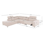 ΚΑΝΑΠΕΣ ΑΡΙΣΤΕΡΗ ΓΩΝΙΑ 5Θ ΜΕ RECLINE LUNARIS HM3316.02L ΕΚΡΟΥ ΥΦΑΣΜΑ 307x267x94Yεκ - Image 2