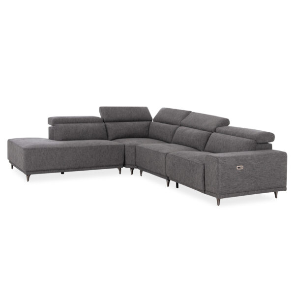 ΚΑΝΑΠΕΣ ΑΡΙΣΤΕΡΗ ΓΩΝΙΑ 5Θ ΜΕ RECLINE LUNARIS HM3316.01L ΓΚΡΙ ΥΦΑΣΜΑ 307x267x94Yεκ - Image 3