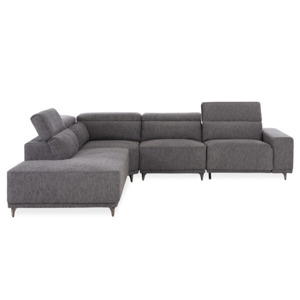 ΚΑΝΑΠΕΣ ΑΡΙΣΤΕΡΗ ΓΩΝΙΑ 5Θ ΜΕ RECLINE LUNARIS HM3316.01L ΓΚΡΙ ΥΦΑΣΜΑ 307x267x94Yεκ - Image 4