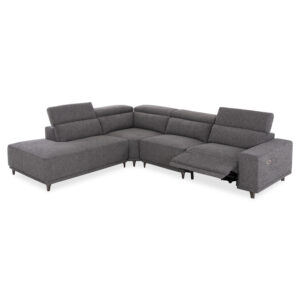 ΚΑΝΑΠΕΣ ΑΡΙΣΤΕΡΗ ΓΩΝΙΑ 5Θ ΜΕ RECLINE LUNARIS HM3316.01L ΓΚΡΙ ΥΦΑΣΜΑ 307x267x94Yεκ